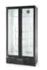 Réfrigérateur de bar pour boissons 2-portes 458 l, aluminium, noir, dégivrage automatique | ARKTIC 233931