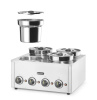 Bain-marie Thermosystem 4, 16 l, 4 compartiments, acier inoxydable | HENDI 201466