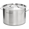 Casserole moyenne en acier inoxydable avec couvercle, 12 l, diamètre 30 cm | FORGAST FG02012