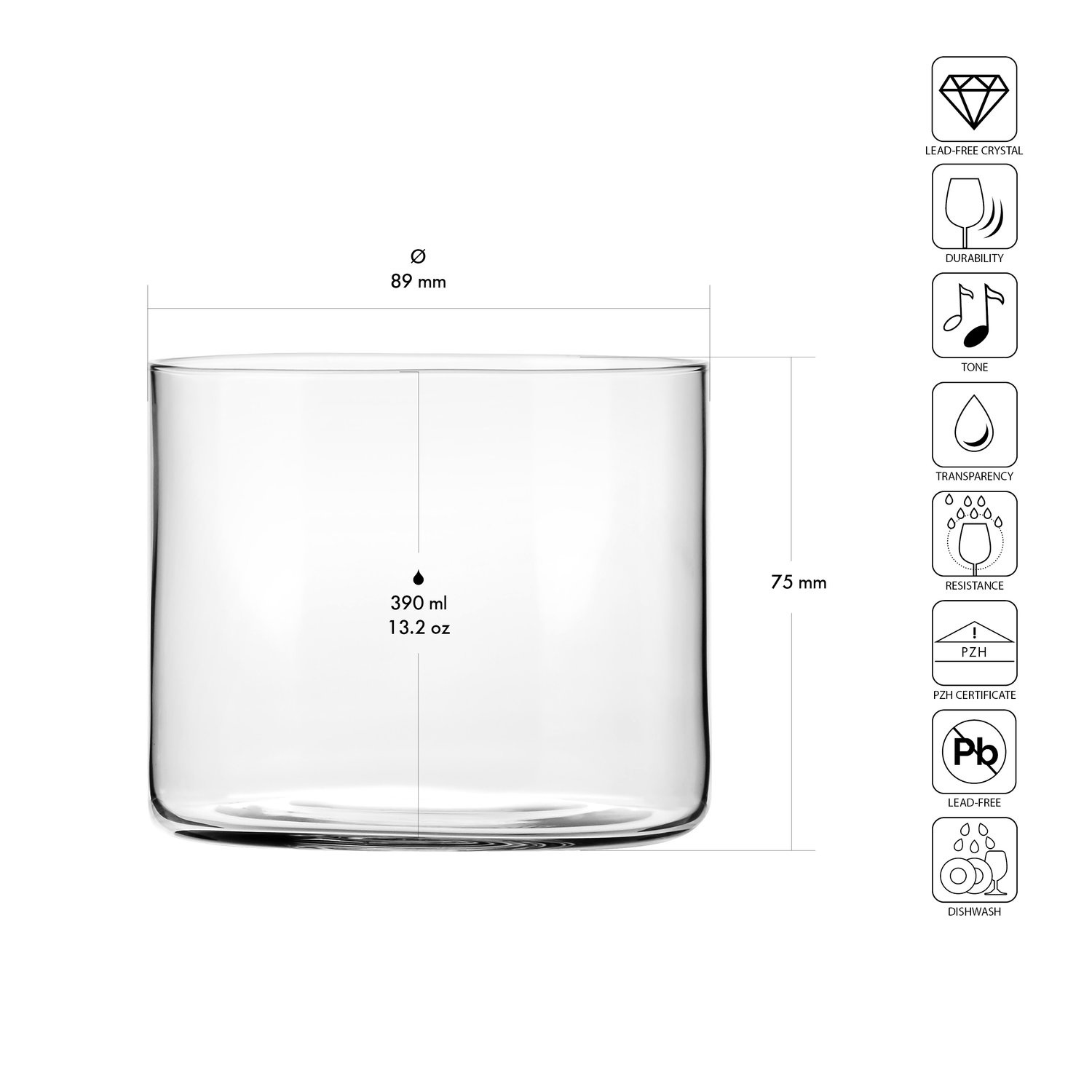 Verres XNO TUMBLER 390, 390 ml, lot de 6 pièces | KROSNO GLASS F685179031008040