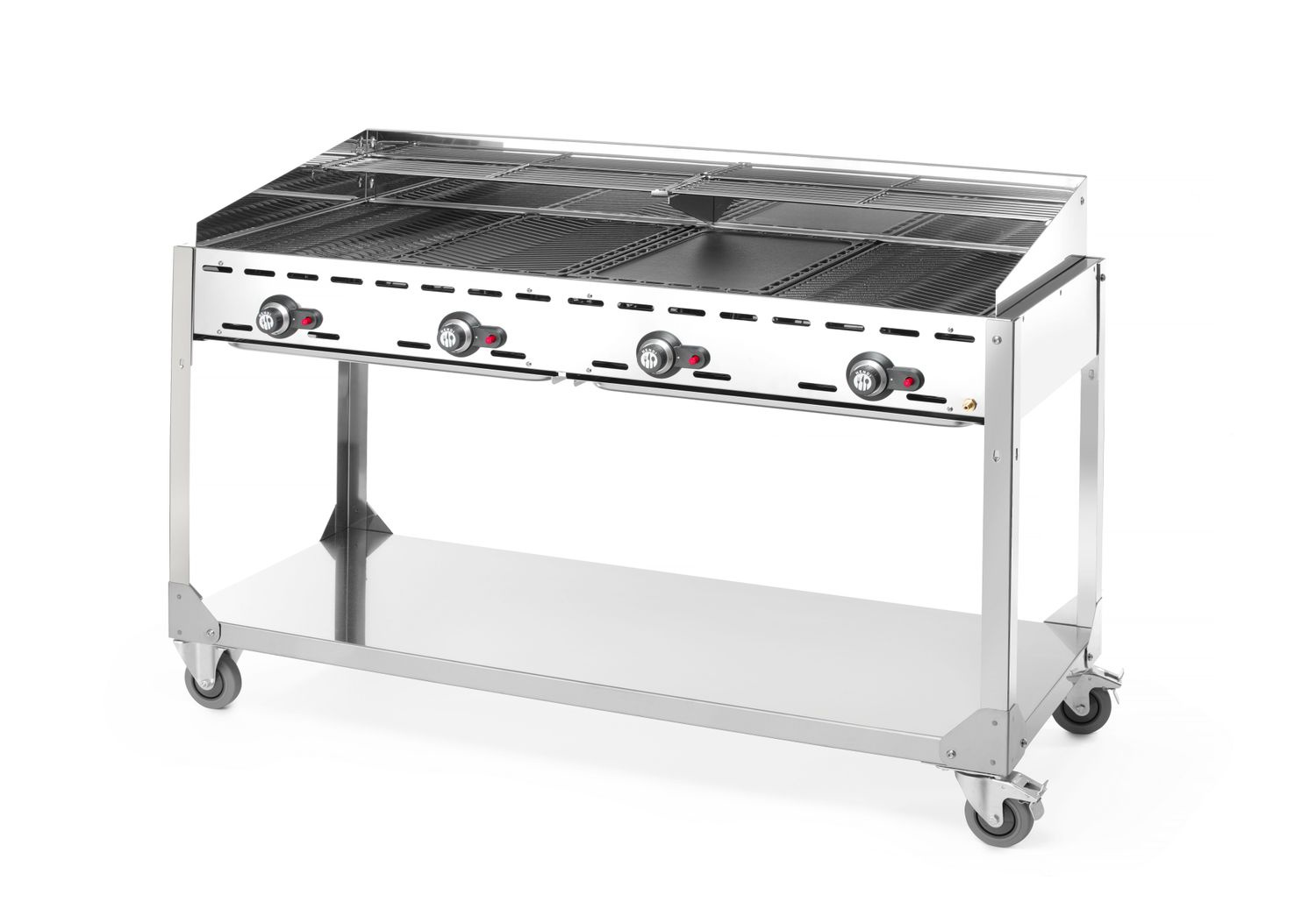 Grill à gaz Green Fire Kitchen Line à 4 brûleurs, 22 kW | HENDI 149614