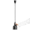 Lampe chauffante pour plats noire, cylindrique, 0,25 kW, réglage de la hauteur 60-180 cm | FORGAST FG03341