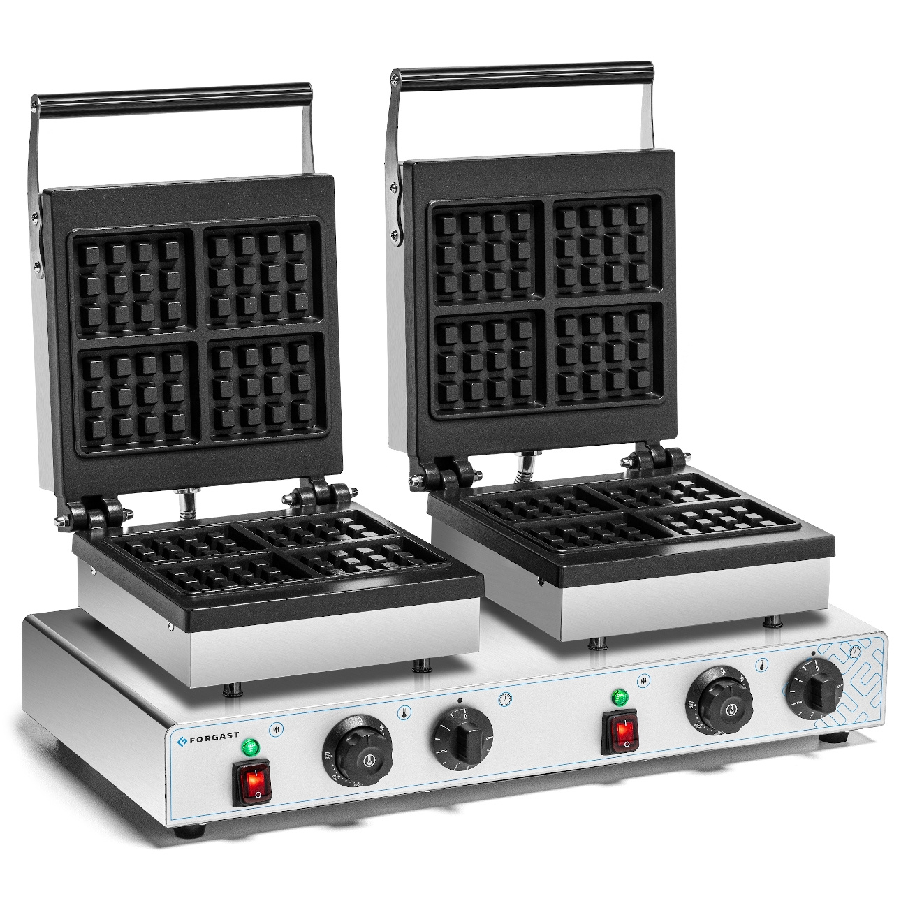 Gaufrier électrique 4x3 double, 8 gaufres, 3,5 kW, 230 V | FORGAST FG09726