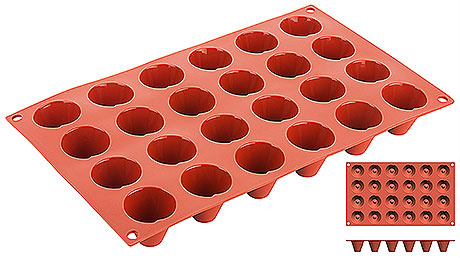 Moule en silicone pour petits desserts Dariol, forme conique, 24 cavités, 3,4 x 2,8 cm | CONTACTO 6651/055