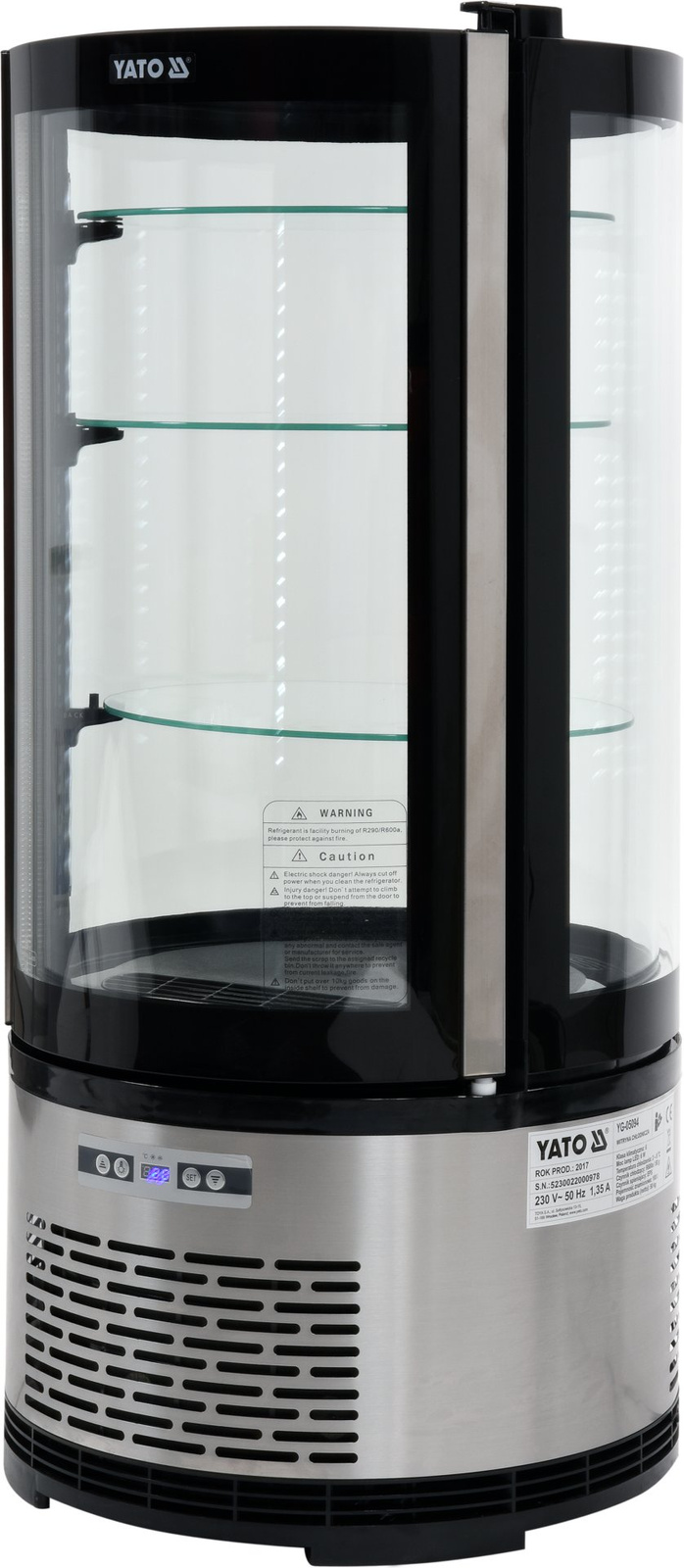 Vitrine réfrigérée 100 L ronde à poser | YATO YG-05094