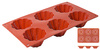Moule à briochettes 8x3 cm, 6 cavités, en silicone | CONTACTO 6638/863