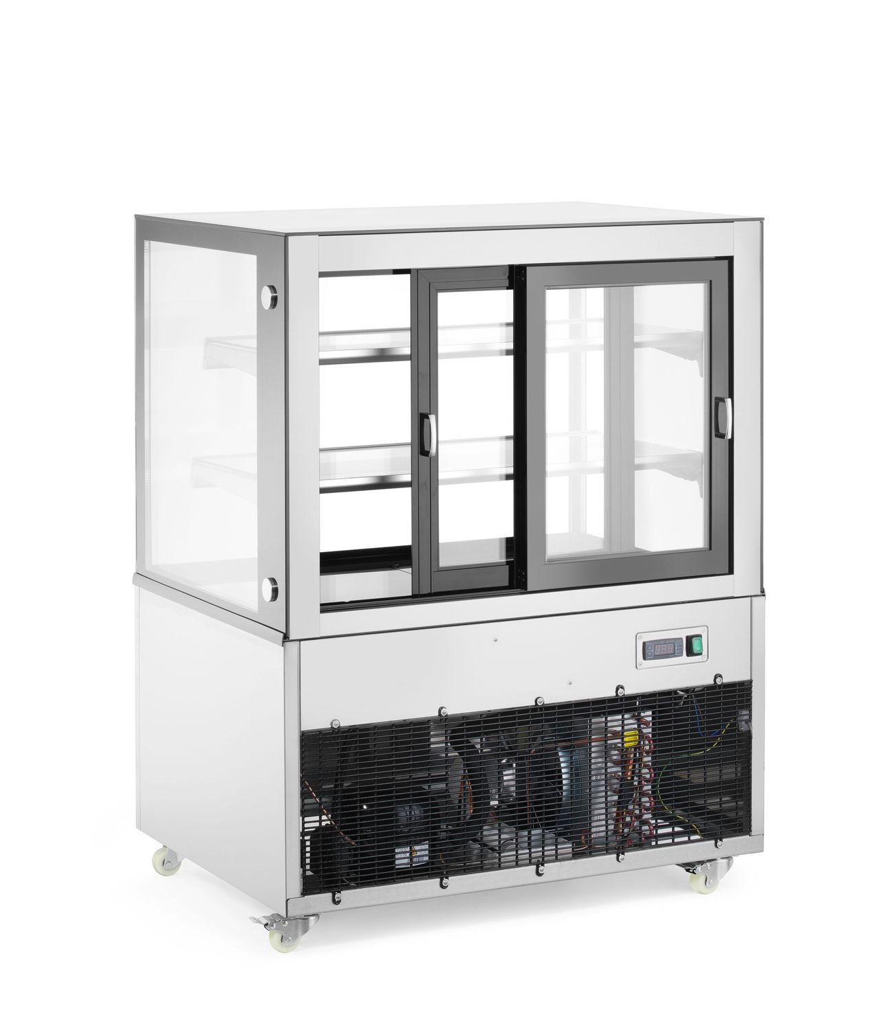 Vitrine réfrigérée 2 étagères 300 L, acier inoxydable, LED, 0-6°C | ARKTIC 233337