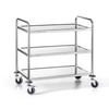 Chariot de service en acier inoxydable à 3 étagères pliable | FORGAST FG01003