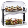 Vitrine de buffet à deux niveaux DOPPELDECKER avec insert réfrigérant, blanche, 44x32x44 cm | APS 9200