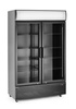 Réfrigérateur à boissons 2-portes avec panneau rétroéclairé, 512 l, acier noir, dégivrage automatique | ARKTIC 236949