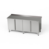 Table de travail en acier inoxydable avec 2 armoires 160x70x85 cm | FORGAST