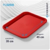 Plateau fast food rouge, polypropylène, 45x35 cm, rectangulaire | FORGAST FG12531
