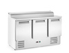 Table réfrigérée 3-portes pour salades avec superstructure, 368 l, 8x GN1/6 | HENDI 236239