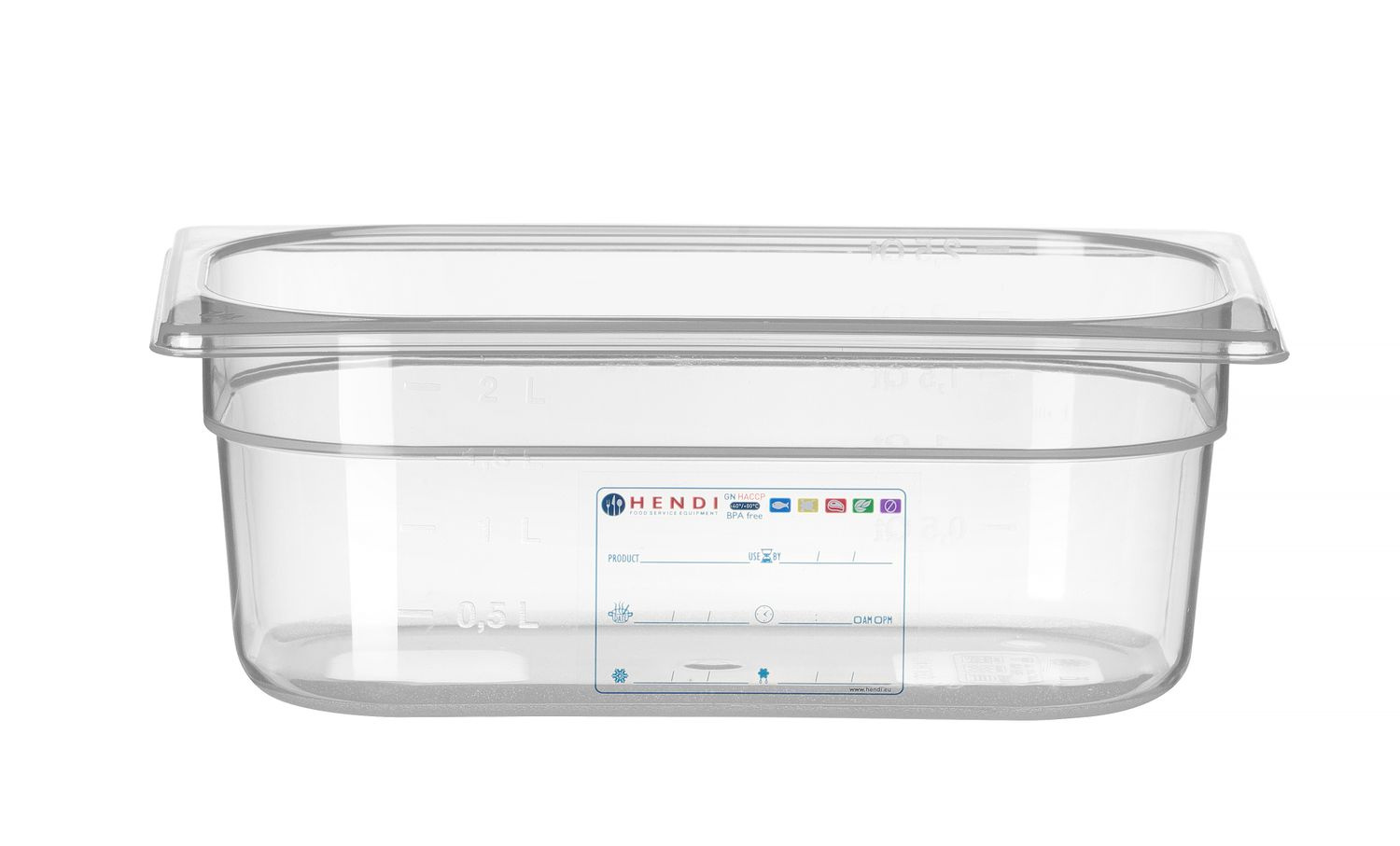 Récipient GN 1/4 prof. 10 cm en polypropylène HACCP | HENDI 880371