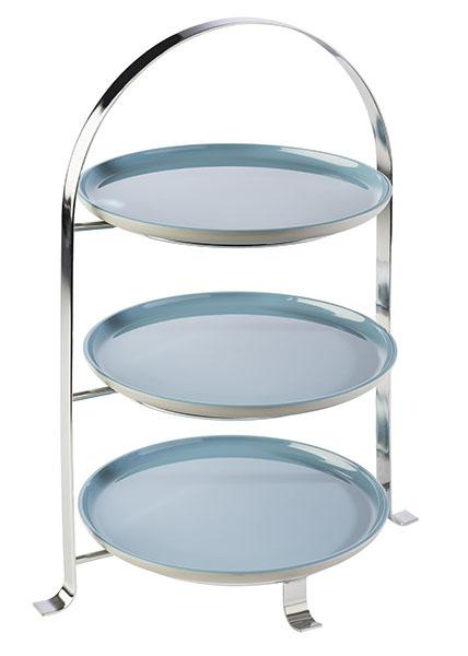 Support de service pour 3 assiettes, acier inoxydable, 33x24x43 cm | APS 33217