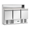 Table réfrigérée 3-portes pour pizza 400 L, avec superstructure | FORGAST FG07203