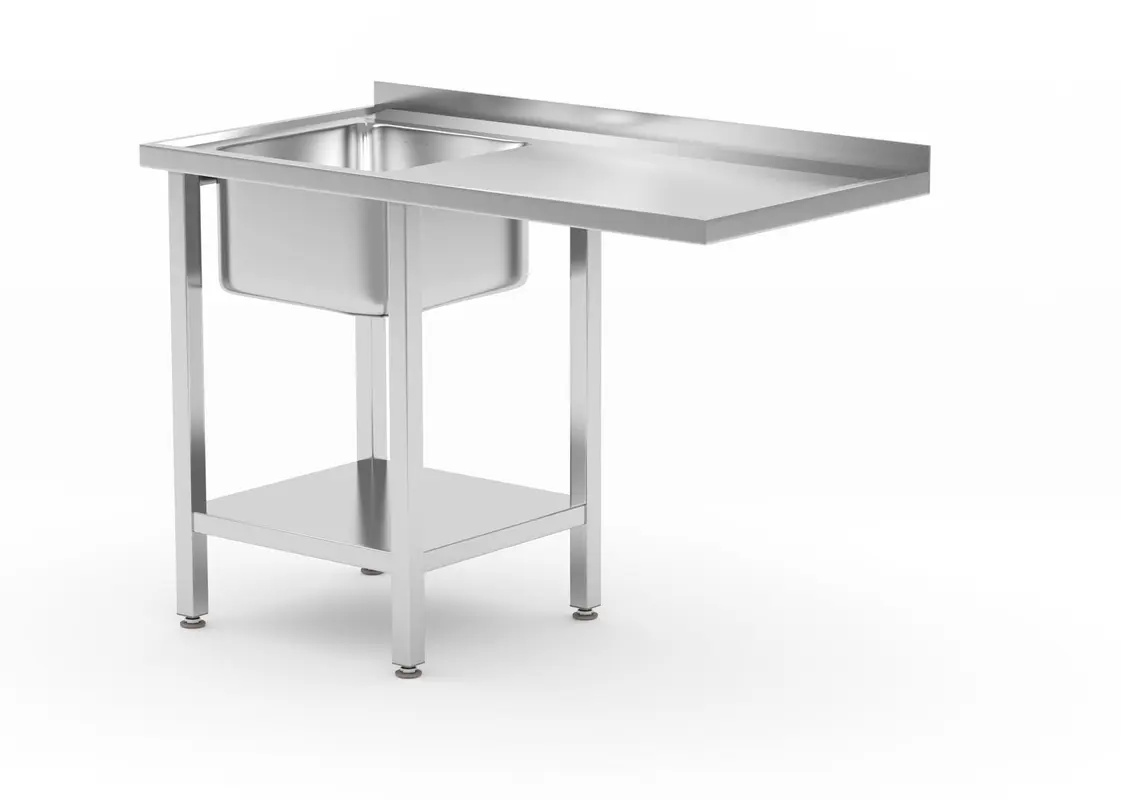 Table avec évier, étagère et emplacement pour lave-vaisselle ou réfrigérateur - à monter, côté gauche | HENDI 237519