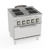 Cuisinière électrique professionnelle 4 plaques avec four GN1/1 | TECNOINOX 716086
