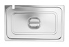 Couvercle en acier pour GN 1/1 PROFI LINE avec découpe pour louche | HENDI 805107