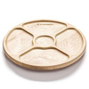 Plateau tournant en bois pour le service, 4 compartiments, diamètre 33 cm, bois de hêtre | FORGAST FG12650