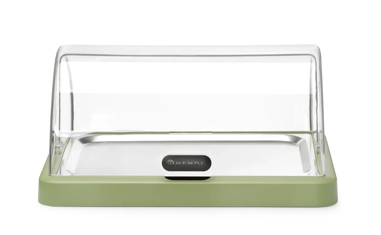 Vitrine réfrigérée simple roll-top Duo UNIQ conçue par Robert Bronwasser, verte, 46x35x22 cm | HENDI 871966