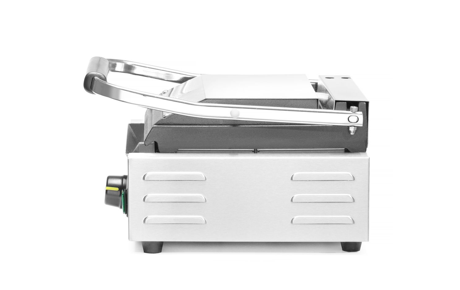 Grill de contact simple, lisse-rainuré, plaque 22x23 cm, 1,8 kW, 230 V | HENDI 263600