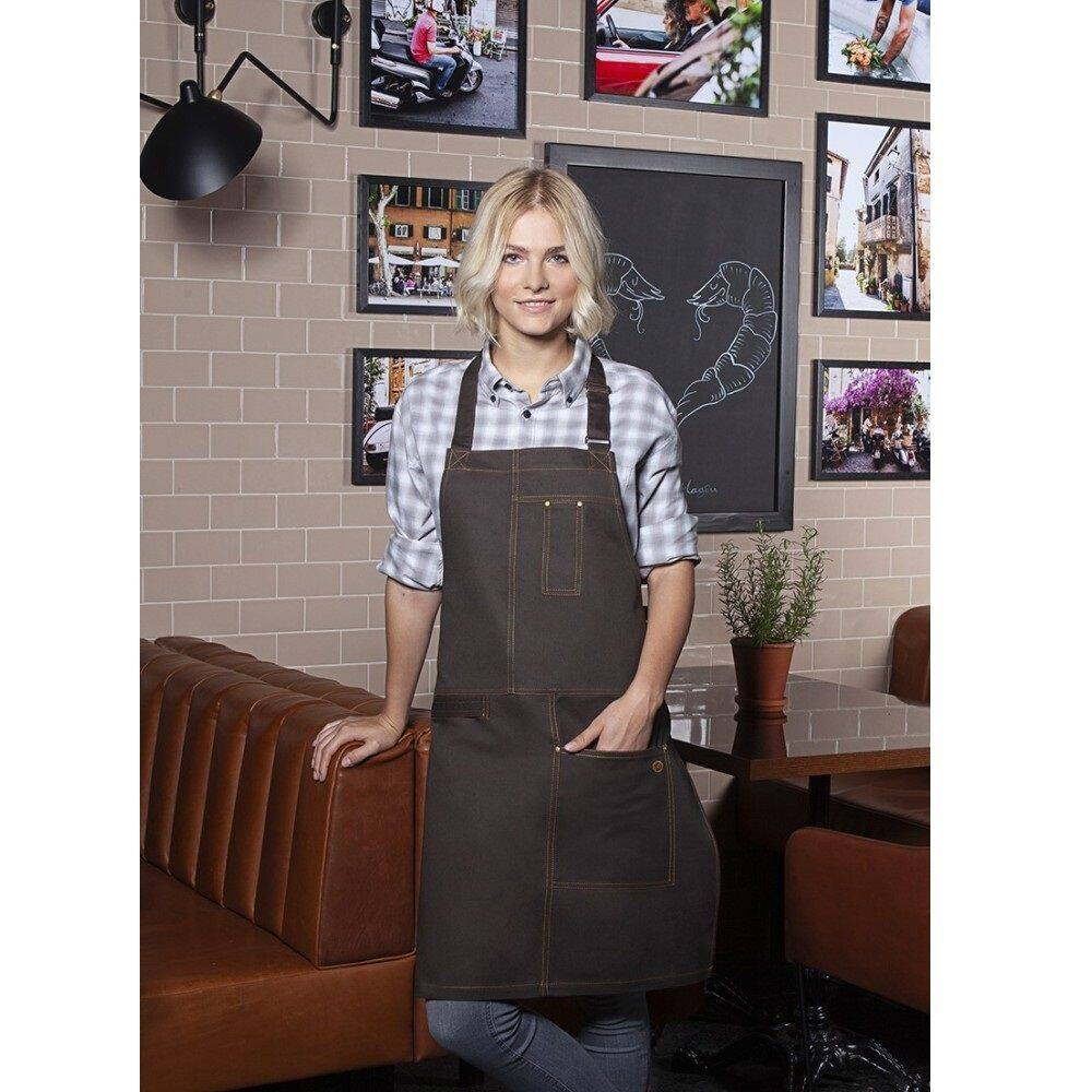 Tablier Urban Casual-Style chocolat | KARLOWSKY LS 29-48-Stck