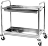 Chariot de service en acier inoxydable à 2 étagères profondes pliable | YATO YG-09099