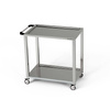 Chariot de service en acier inoxydable à 2 étagères 80x70x85 cm | FORGAST