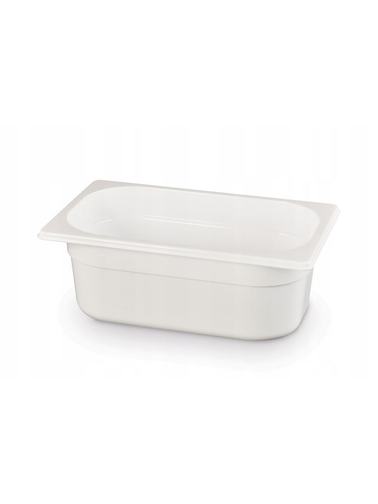 Récipient GN 1/4 prof. 6,5 cm en polycarbonate blanc | HENDI 862681