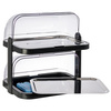 Vitrine de buffet à deux niveaux DOPPELDECKER avec insert réfrigérant, noire, 44x32x44 cm | APS 9204