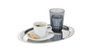 Plateau KAFFEEHAUS ovale, poli, mat, en acier inoxydable, 26,5x19,5x0,5 cm | APS 30116