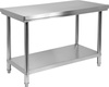 Table de travail centrale en acier inoxydable avec étagère 120x60x85 cm | YATO YG-09002