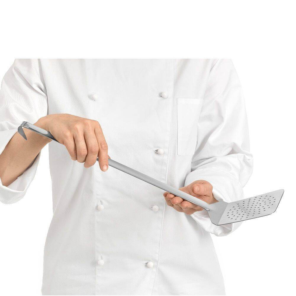 Spatule perforée pour retourner, 11,5x11,5 cm, longueur 54 cm | FORGAST FG11230