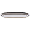 Plateau KAFFEEHAUS ovale à angle droit, poli, mat, en acier inoxydable, 30x15,5x1,5 cm | APS 30149