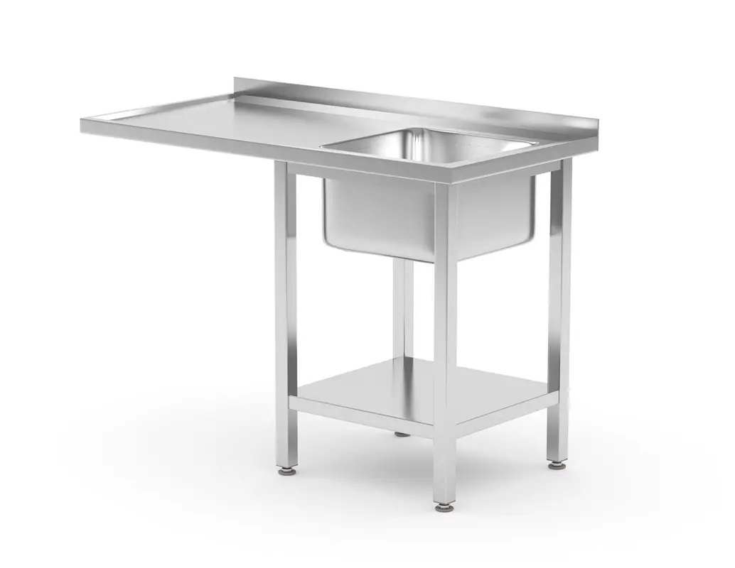 Table avec évier, étagère et emplacement pour lave-vaisselle ou réfrigérateur - à monter, côté droit | HENDI 237526