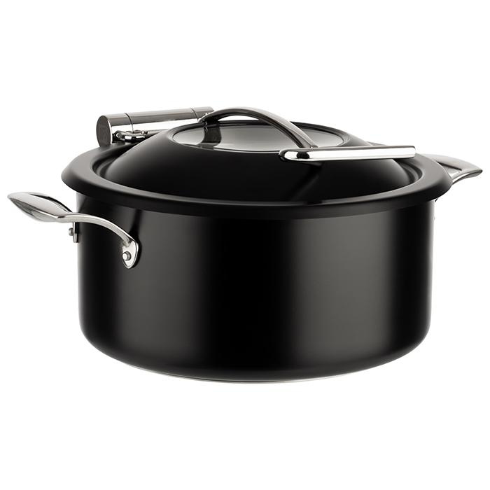 Ensemble avec casserole pour chauffe-plats à induction, couleur noire, 4 l | APS 12338