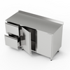 Table de travail inox avec placard et bloc de tiroirs 140x60x85 cm | FORGAST