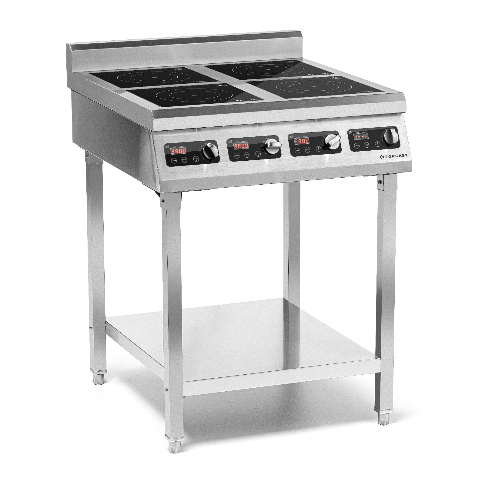 Cuisine à induction 4 foyers sur soubassement, 4x3,5 kW, 400 V | FORGAST FG09037