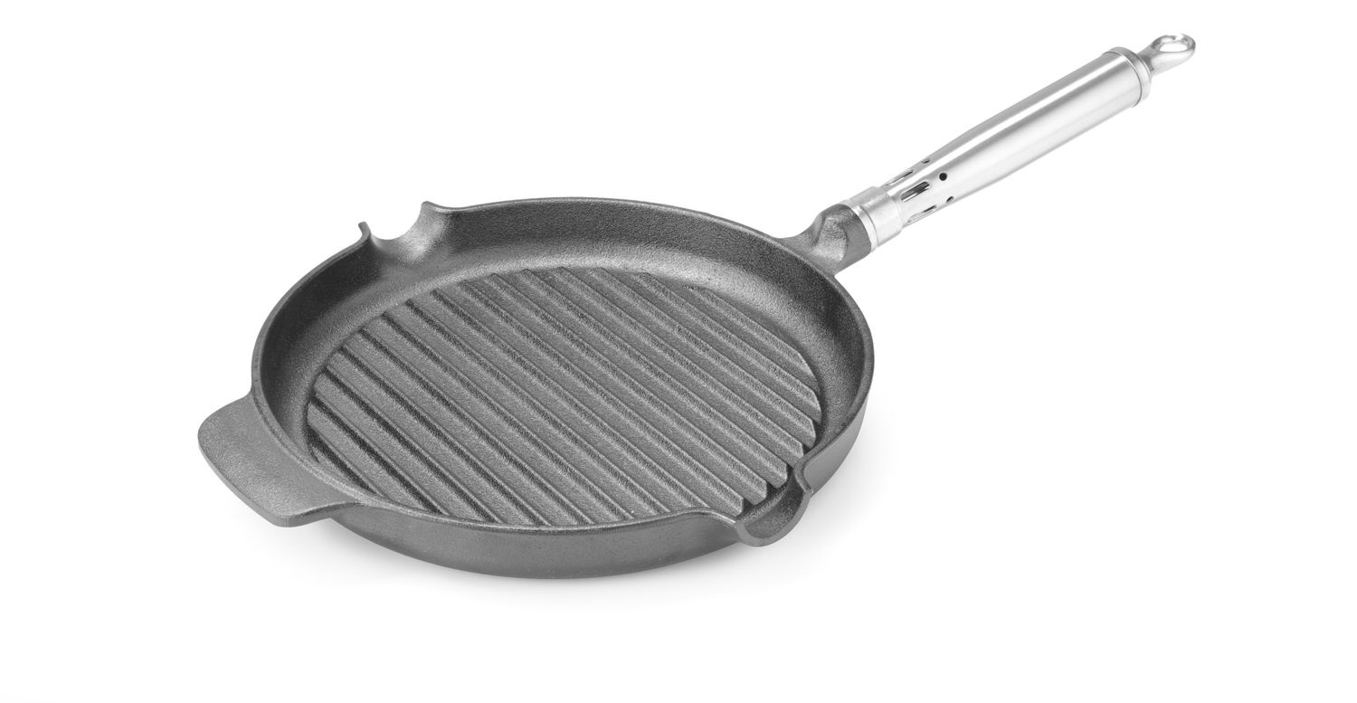 Poêle à griller en fonte Ø 25 cm | HENDI 629925