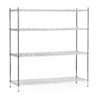Étagère de stockage en acier chromé, 4 étagères, 152x61x180 cm pliable | FORGAST FG15139