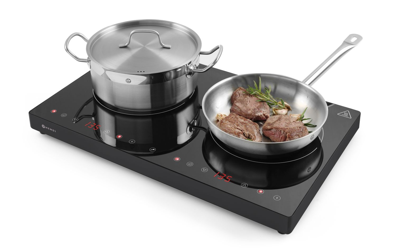 Cuisinière à induction double Black Line, 3,5 kW, 230 V | HENDI 239414