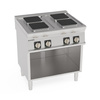 Cuisinière professionnelle électrique sur soubassement ouvert 4 plaques carrées 22x22 cm | TECNOINOX 716013