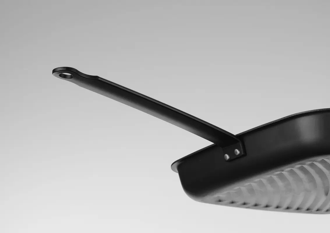 Poêle à griller en acier au carbone, carré | HENDI 627983