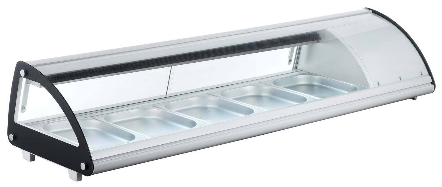 Vitrine réfrigérée pour sushi, 63 l, LED, 3-7°C, 130,7x45x33 cm | HENDI 233757