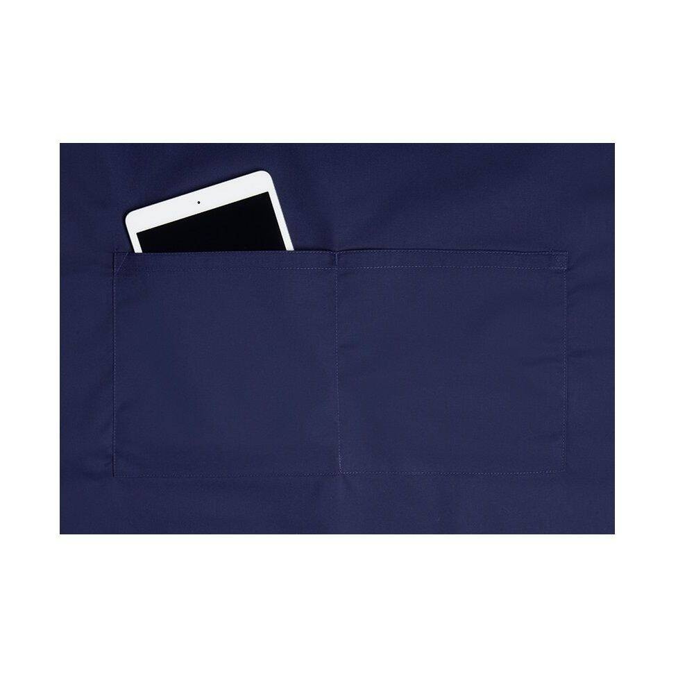 Tablier de cuisine Basic 75 x 90 cm avec poche et boucle bleu marine | KARLOWSKY BLS 5-10-pcs