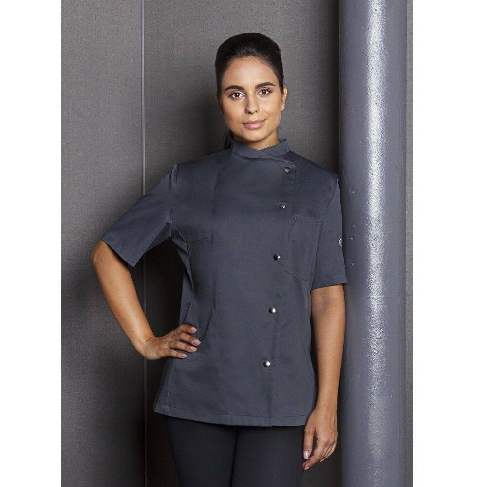Veste de cuisine femme Greta anthracite | KARLOWSKY JF 4-5
