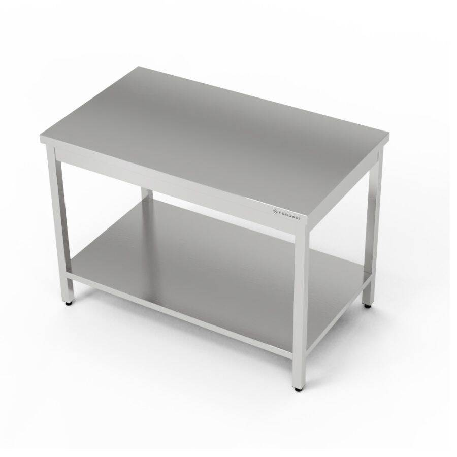 Table de travail centrale en acier inoxydable avec étagère 130x70x85 cm | FORGAST