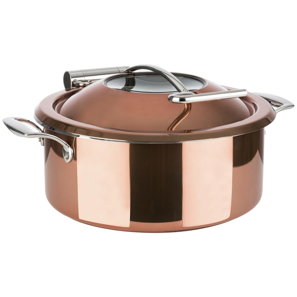 Ensemble avec casserole pour chauffe-plats à induction, couleur cuivre, 4 l | APS 12335