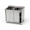 Table inox avec évier 2 bacs et placard 100x60x85 cm | FORGAST